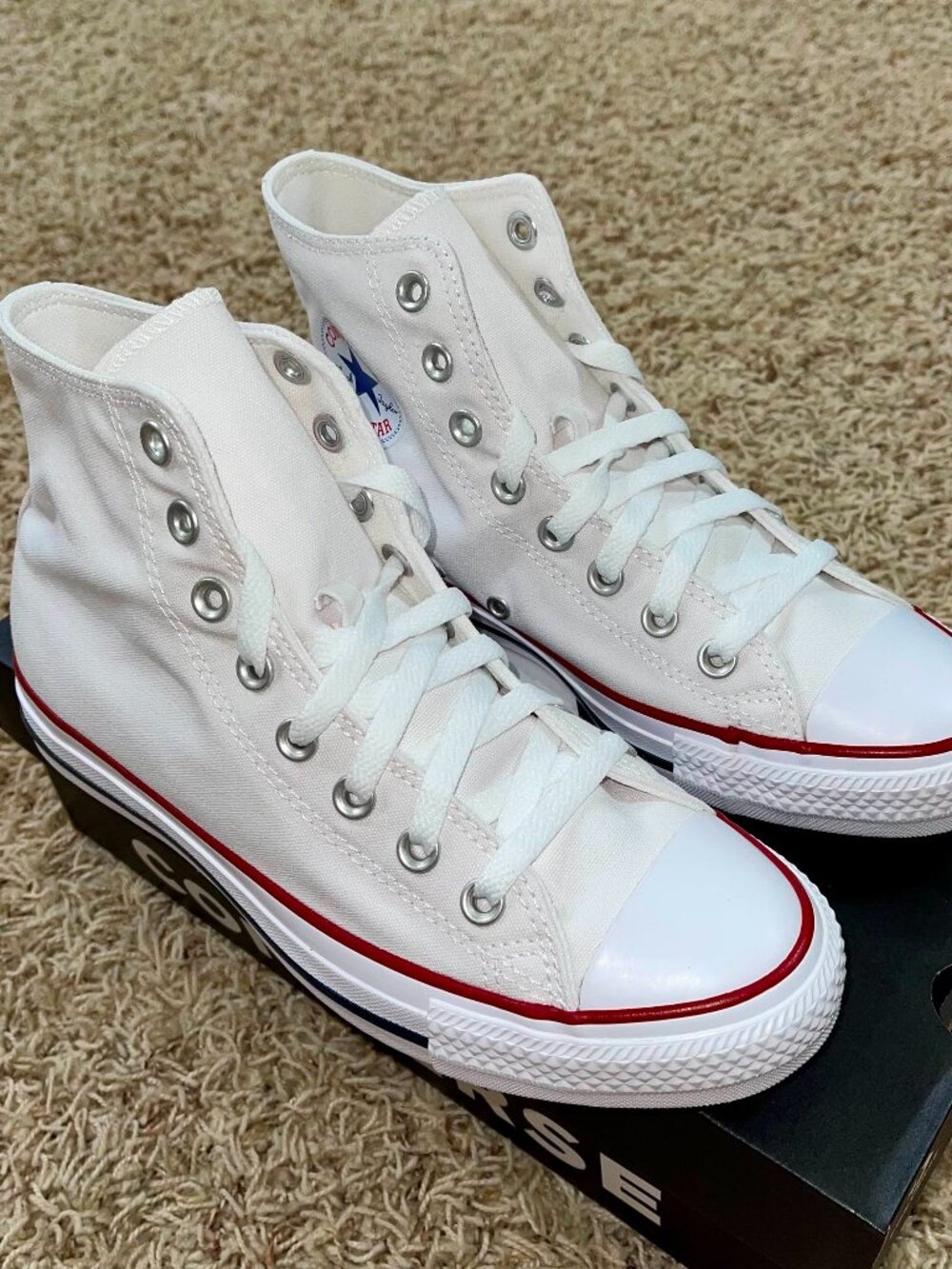 Converse Chuck Taylor All Star Hi Top Canvas Shoes White, Women's Size 8.5 (New)